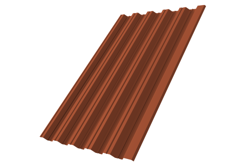 Профнастил НС35 R 0.45 PE RAL 8004 терракота