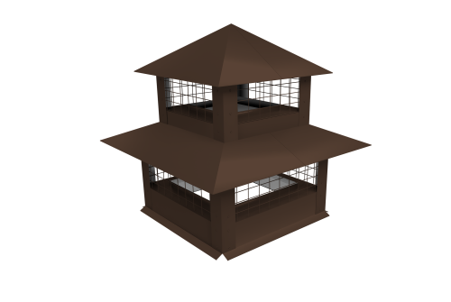 Дымник на трубу двойной с сеткой 1300х520мм 0,45 PE с пленкой RAL 8017 шоколад