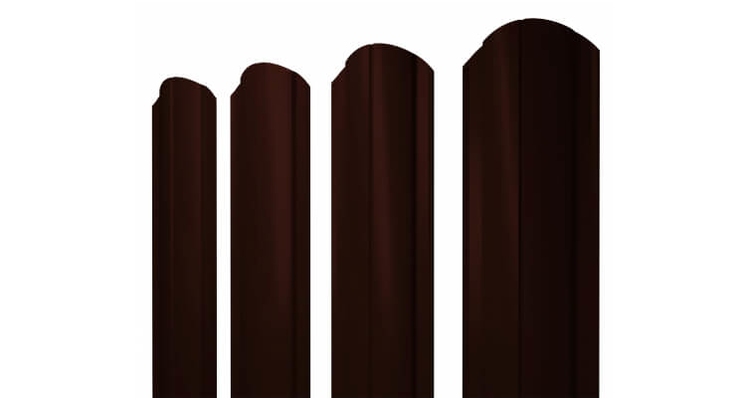Штакетник Круглый фигурный 0.45 Drap RR 32 темно-коричневый