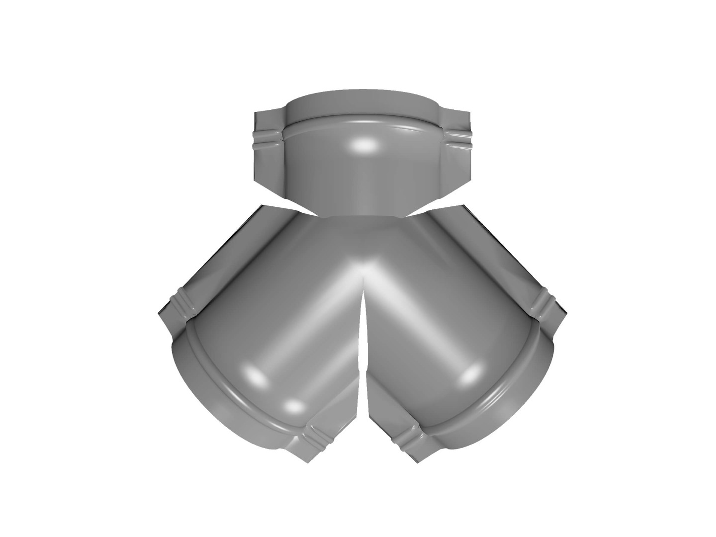 Тройник Y малого конька полукруглого 0,5 Satin с пленкой RAL 7004 сигнальный серый