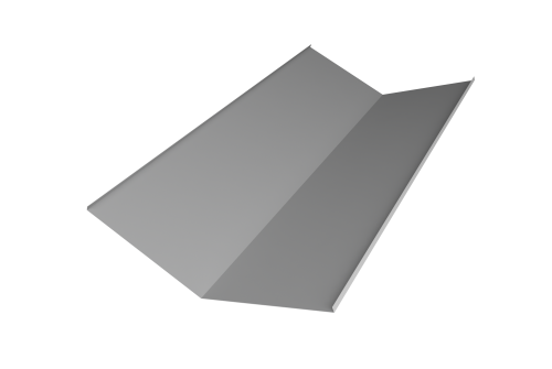 Планка ендовы нижней 300х300 0,5 Satin с пленкой RAL 9006 бело-алюминиевый (2м)