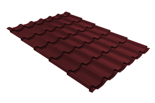 Металлочерепица классик GL 0,45 PE RAL 3005 красное вино