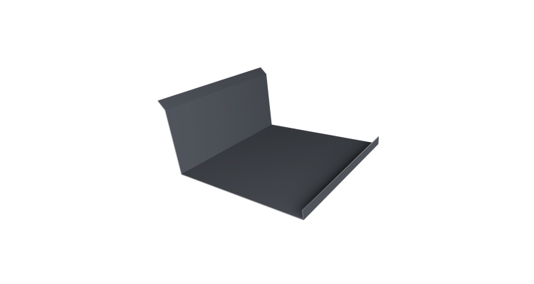 Планка примыкания нижняя 20х122х260х15 0,5 Satin Matt TX RAL 7024 мокрый асфальт (2м)