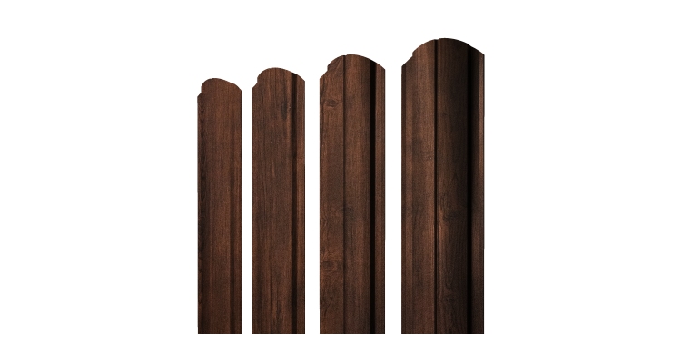 Штакетник Полукруглый Slim фигурный 0.45 Print Premium Cherry Wood Dark FTC