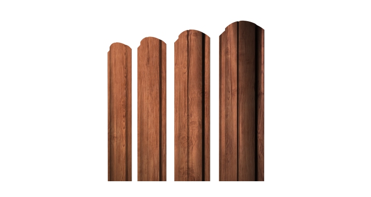 Штакетник Полукруглый Slim фигурный 0.45 Print Premium Rowan Wood Intense FTC