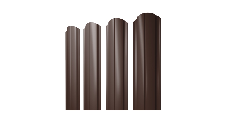 Штакетник Полукруглый Slim фигурный 0.45 Drap-double TX RAL 8017 шоколад