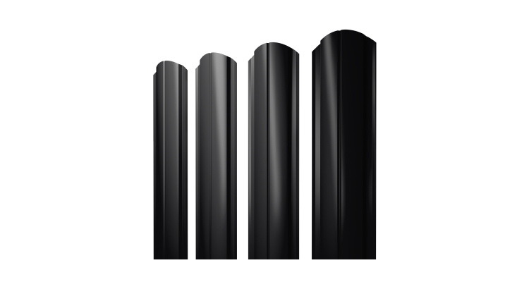 Штакетник Полукруглый Slim фигурный 0.45 Drap-double TX RAL 9005 черный