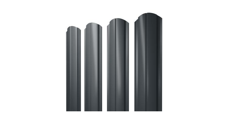 Штакетник Полукруглый Slim фигурный 0.45 Drap TX RAL 7016 антрацитово-серый