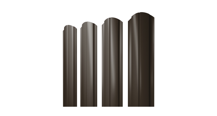 Штакетник Полукруглый Slim фигурный 0.45 Drap TX RR 32 темно-коричневый