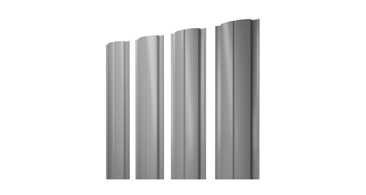 Штакетник Полукруглый Slim с прямым резом 0.45 Drap TX RAL 7004 сигнальный серый