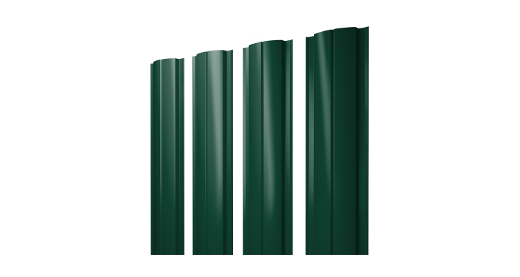Штакетник Полукруглый Slim с прямым резом 0.45 Drap TX RAL 6005 зеленый мох