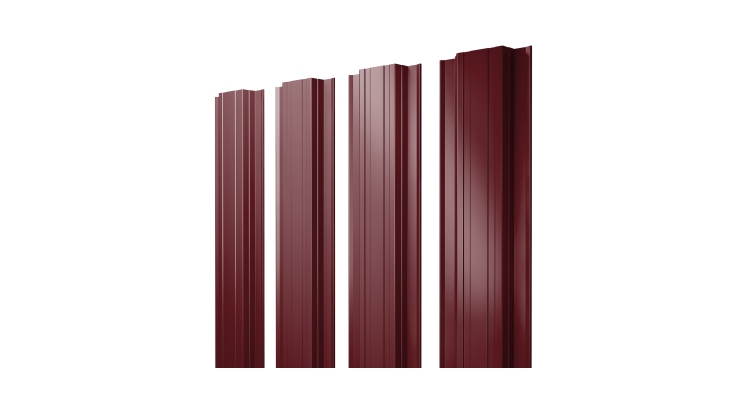 Штакетник Прямоугольный с прямым резом 0.5 Satin RAL 3005 красное вино