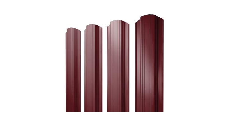 Штакетник Прямоугольный фигурный 0.5 Satin RAL 3005 красное вино