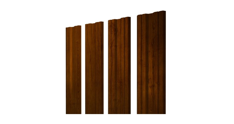 Штакетник Twin с прямым резом 0.45 Print Premium Golden Wood Intense FTC