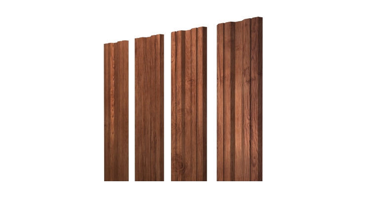Штакетник Twin с прямым резом 0.45 Print Premium Rowan Wood Intense FTC