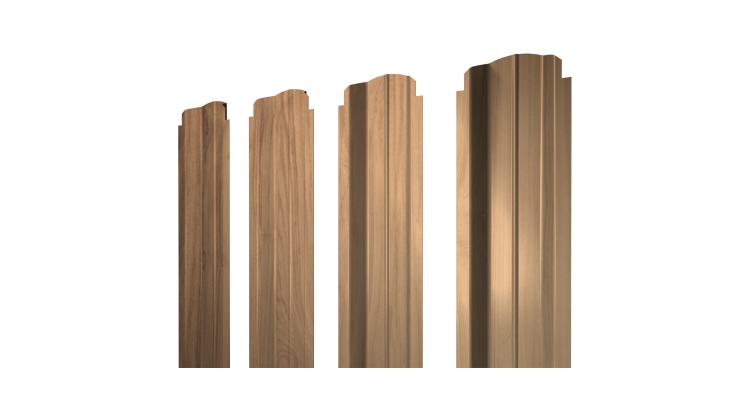 Штакетник П-образный B фигурный 0,45 Print Elite Honey Wood TwinColor