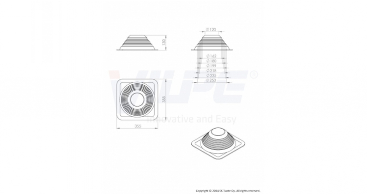 Резиновый уплотнитель Roofseal no-4/7 (150-280)