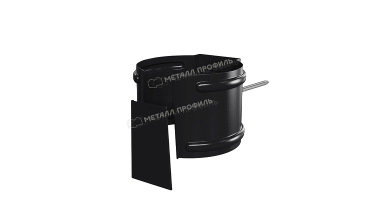 Держатель трубы Металл Профиль PURMAN BLACK EDITION D100 (на кирпич) RAL 9005