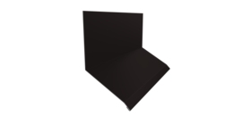 Планка примыкание верхнее к стене фальц Grand Line 150х130х20 0,45 Drap ST RAL 9005 черный (3м)