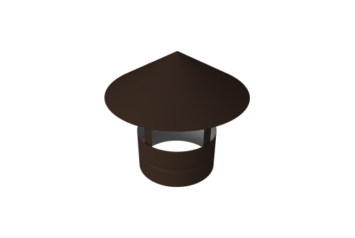 Дымник на трубу круглый d80 0,45 PE с пленкой RAL 8017 шоколад