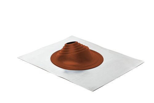 Проходной элемент MF угловой №1 (75-200мм) +240 силиконовый (металлический неокрашенный фланец) терракотовый