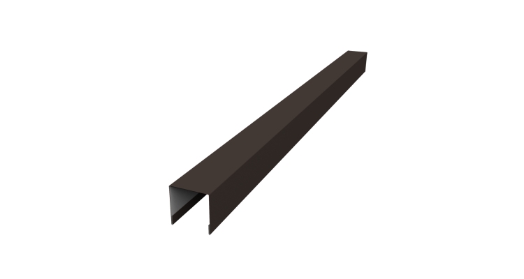 Планка вертикальная лицевая для забора жалюзи Palermo 0,45 PE RR 32 темно-коричневый (2м)