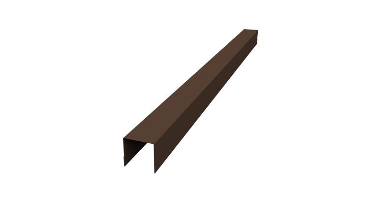 Планка вертикальная обратная для забора жалюзи Palermo 0,45 PE-Double RAL 8017 шоколад (2м)