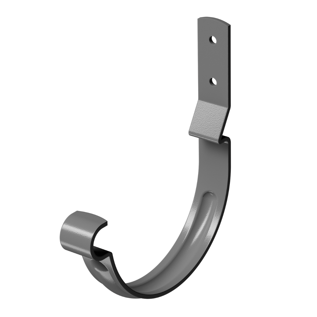 Карнизный крюк для желоба короткий (гнутый) Stal Standard, темно-серый