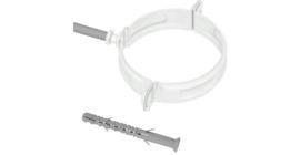Хомут трубы на кирпич GL PE 100 мм RAL 9003 сигнальный белый